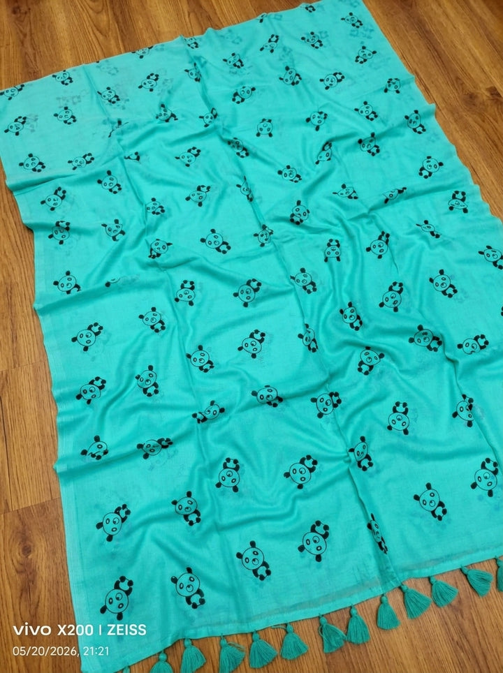 Little Panda Tale Mul Cotton Saree