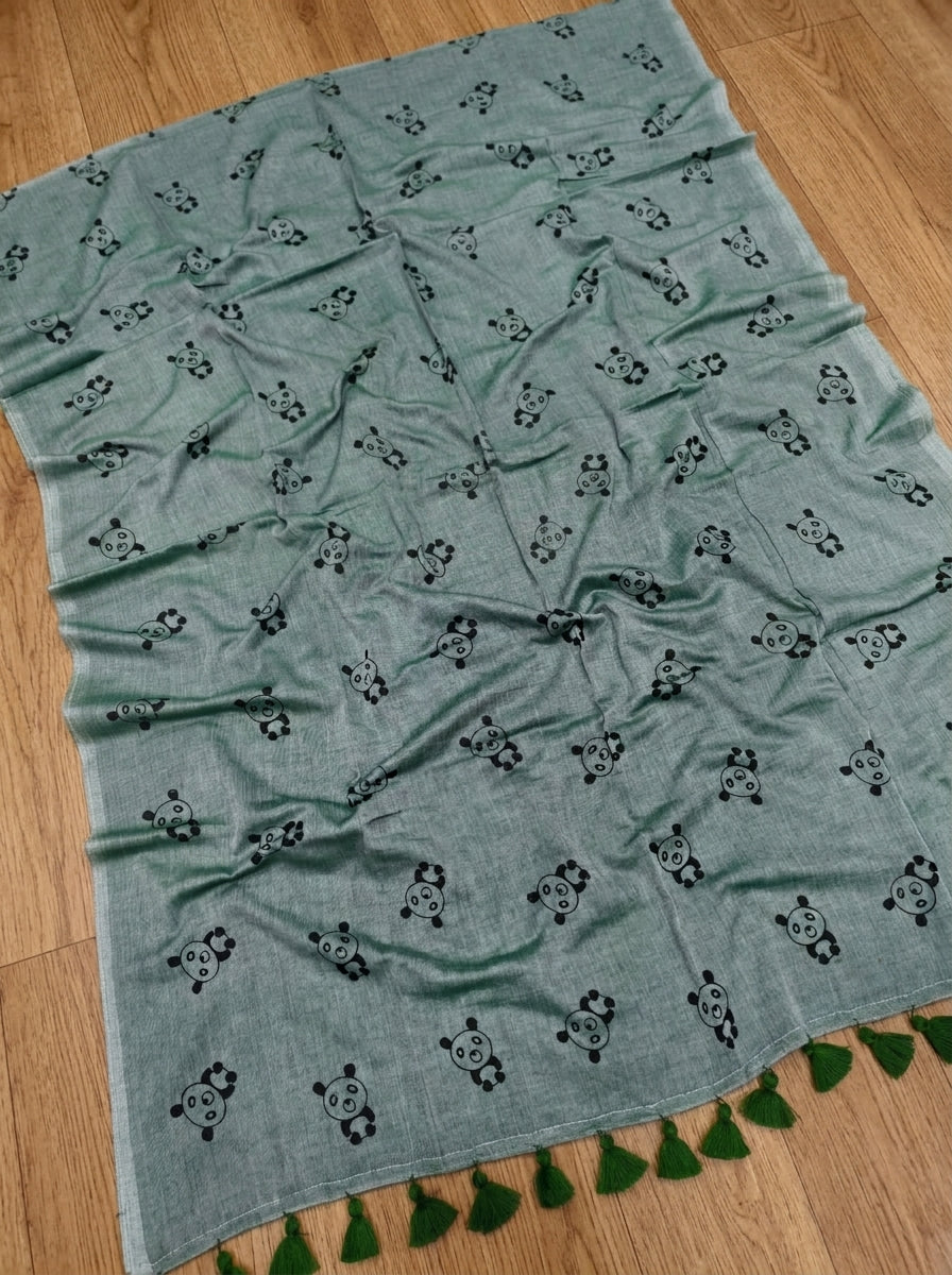 Little Panda Tale Mul Cotton Saree