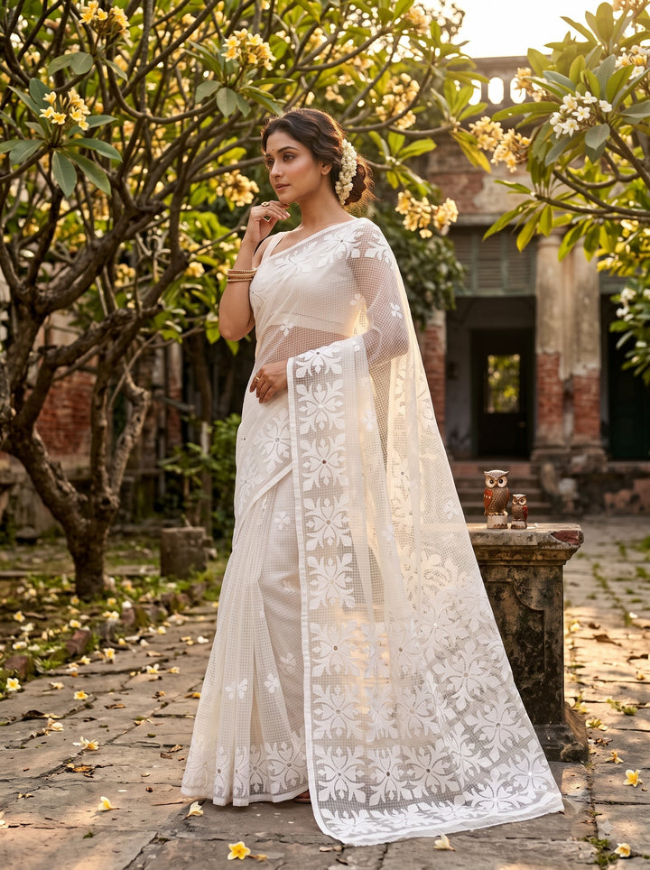 Shobder Kagoje Kota Applique Saree