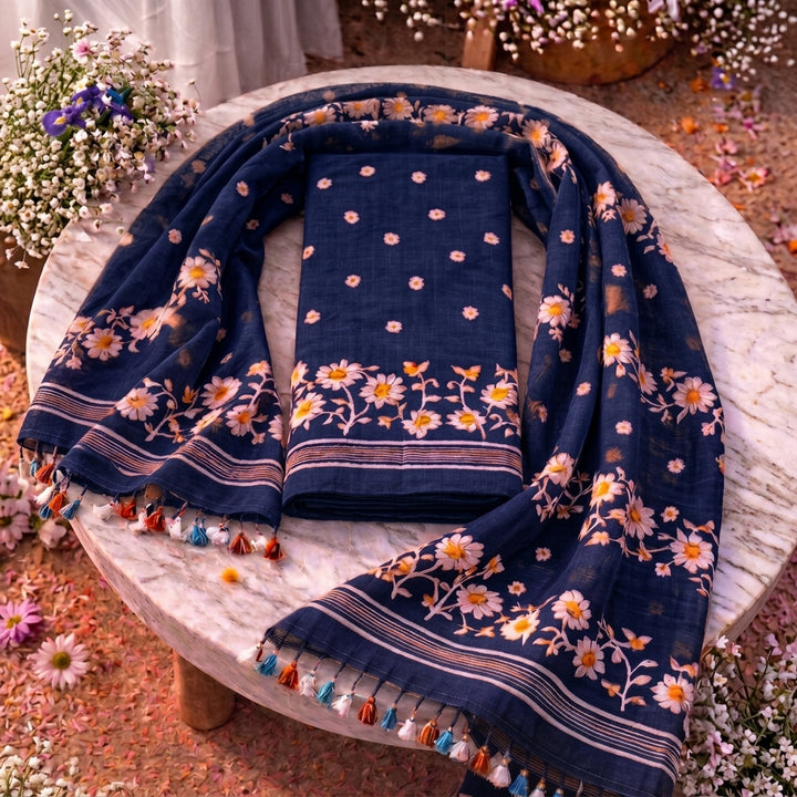 Krishnakoli Cotton Silk Unstitched Dress Material (Kurti Piece and Dupatta) (Copy)