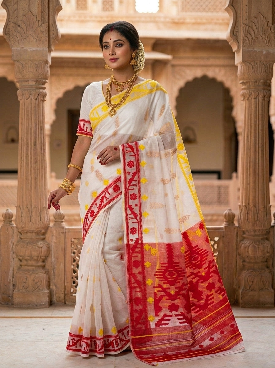 ঐতিহ্য (Oitijhyo) Ganga Jamuna Jamdani Saree