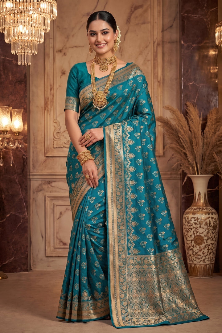 Queen's Legacy Banarasi Semi Katan Silk Saree