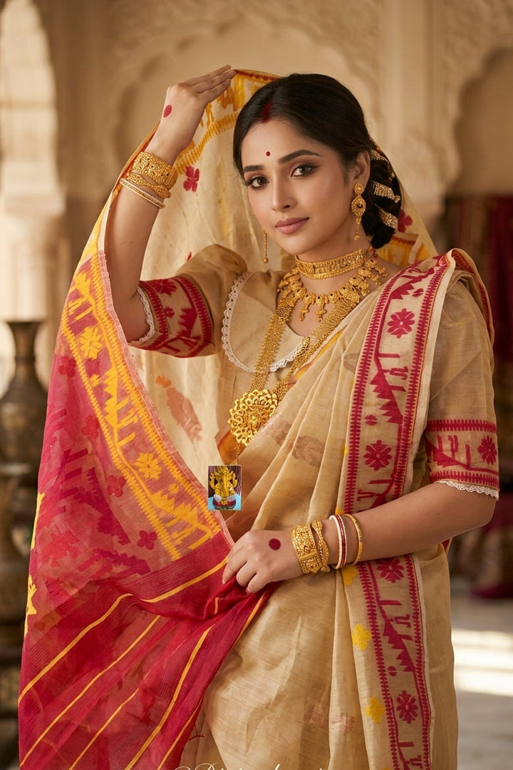 ঐতিহ্য (Oitijhyo)  Ganga Jamuna Jamdani Saree