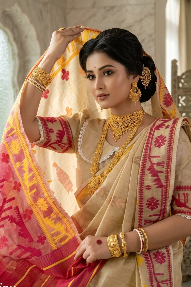 ঐতিহ্য (Oitijhyo)  Ganga Jamuna Jamdani Saree