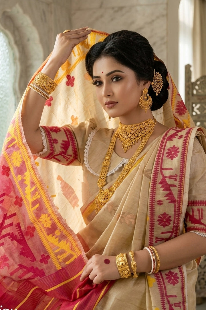 ঐতিহ্য (Oitijhyo)  Ganga Jamuna Jamdani Saree