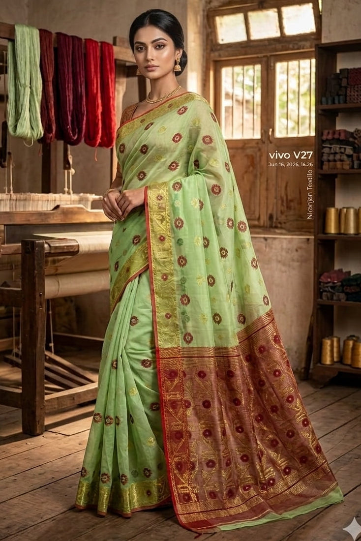 Suvarna Shobha Bengal Jamdani Saree