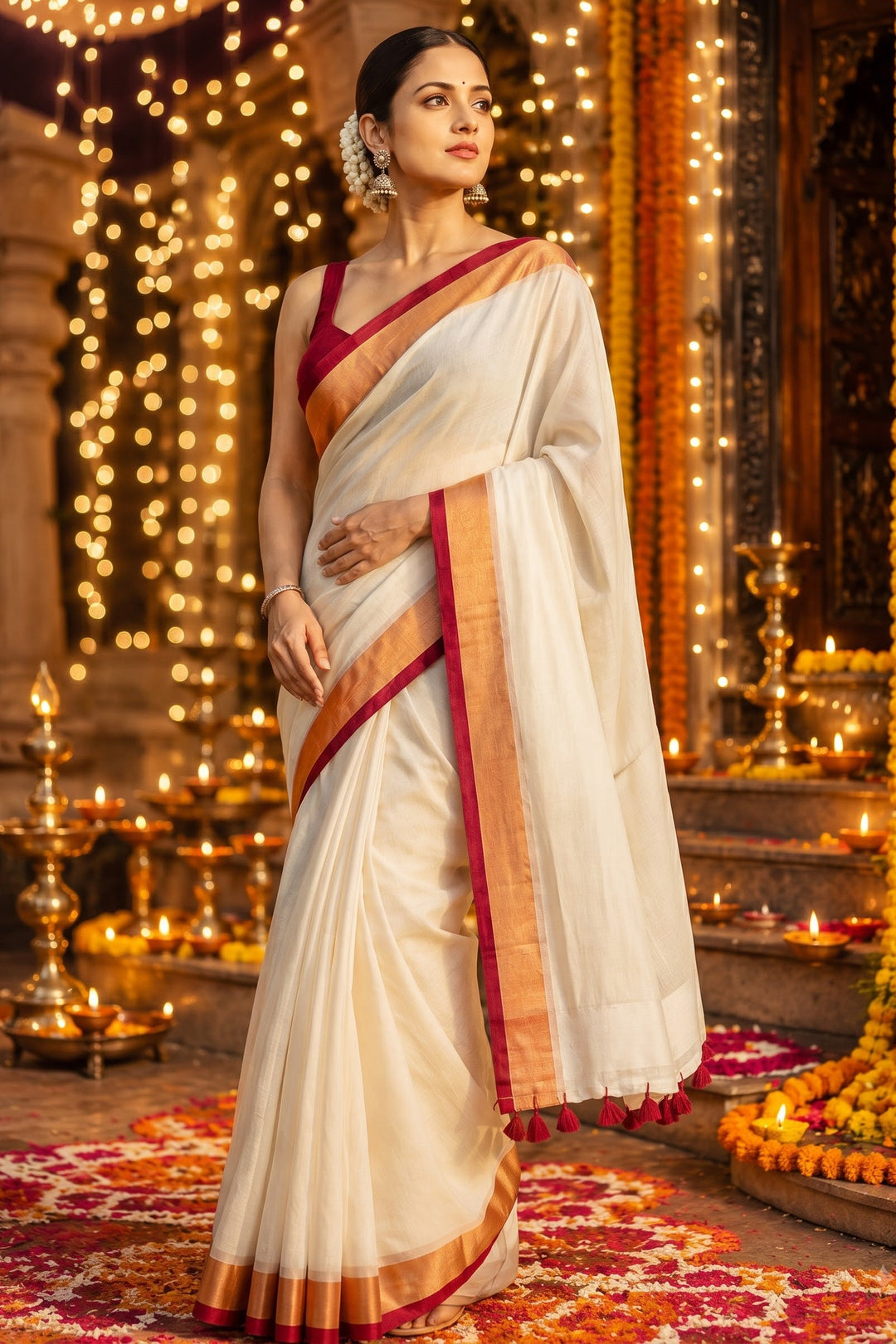 Neel Akash Mul Cotton Saree