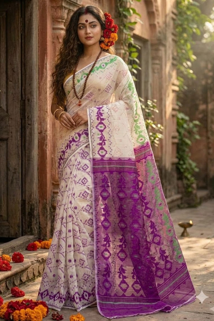 Balaka Premium Ganga Jamuna Jamdani Saree
