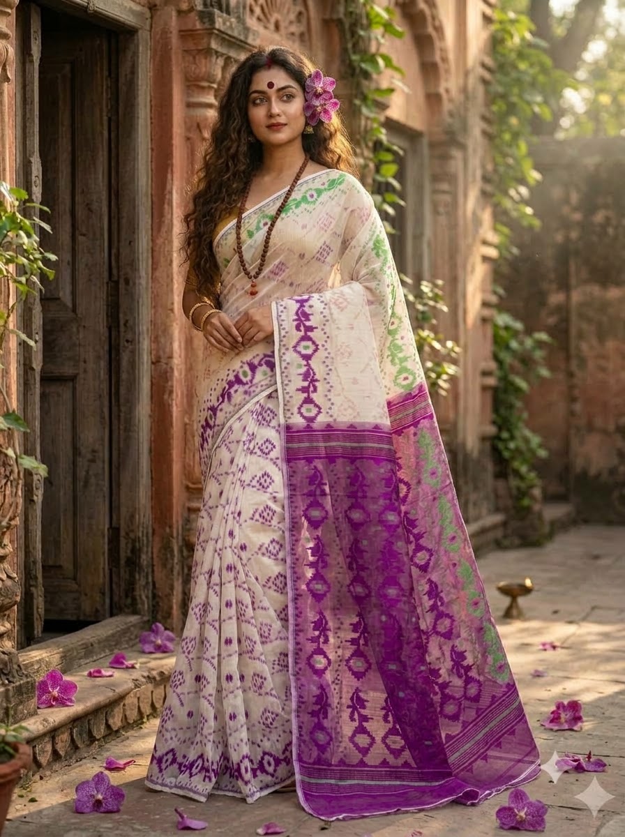 Balaka Premium Ganga Jamuna Jamdani Saree