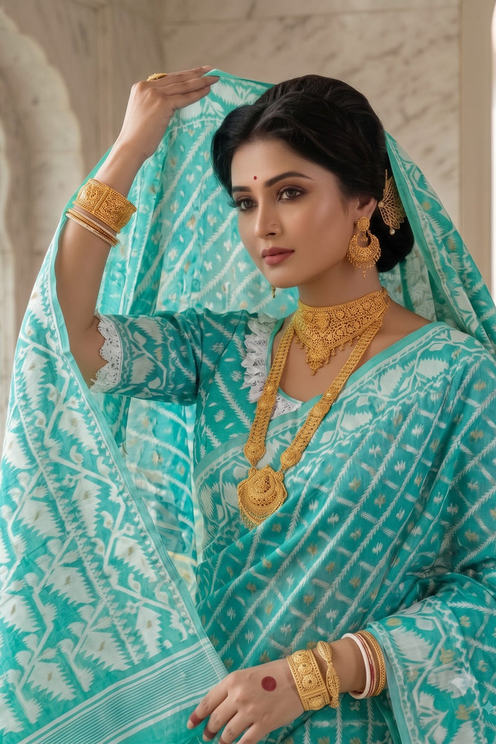 🌸 Rangmohini Bengal Jamdani Saree Set 🌸