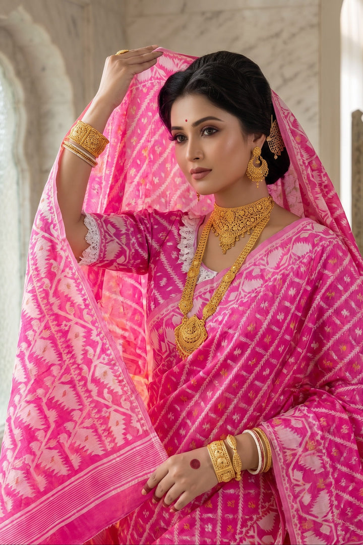 🌸 Rangmohini Bengal Jamdani Saree Set 🌸