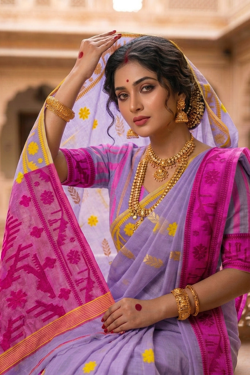 ঐতিহ্য (Oitijhyo) Ganga Jamuna Jamdani Saree