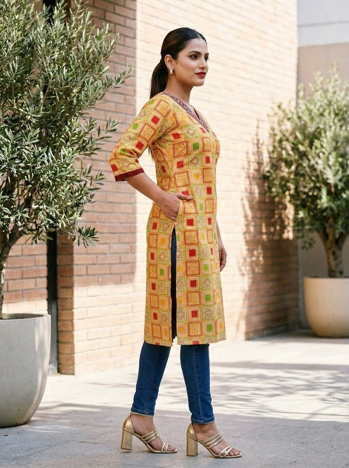 The Geometric Glee Cotton Kurti