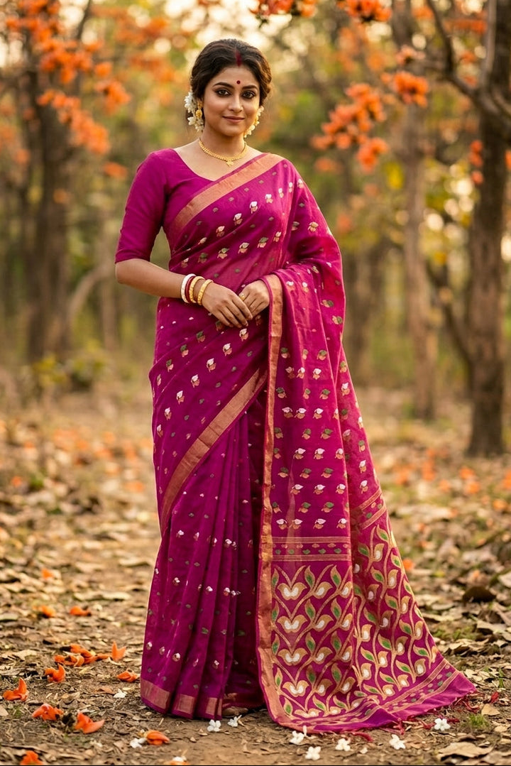Rajrangi (রাজরঙ্গী) Khadi  Cotton  Saree