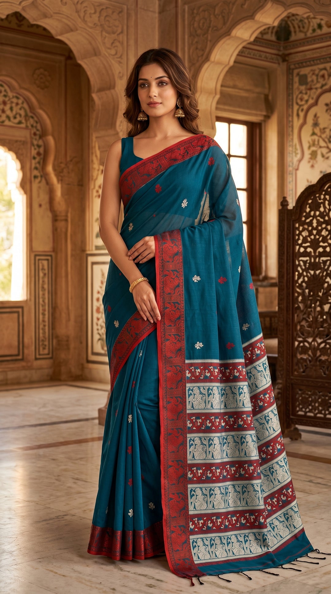 Ethereal Epics Cotton Baluchari Saree