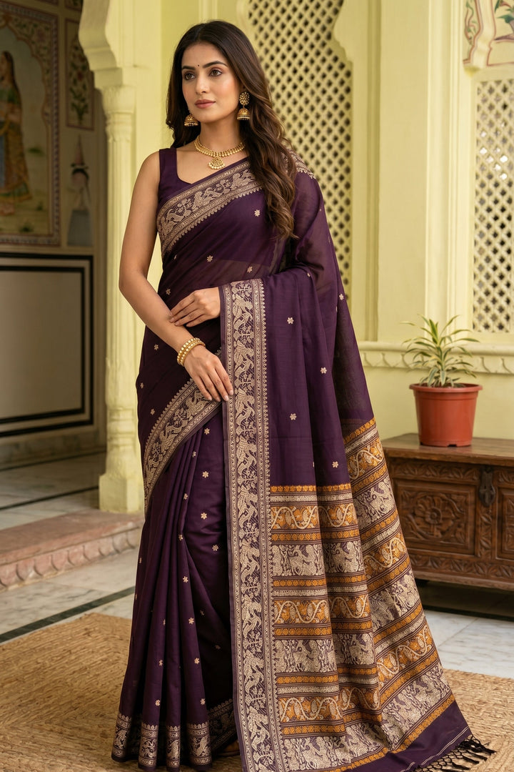 Ethereal Epics Cotton Baluchari Saree