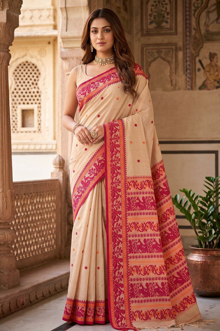 Ethereal Epics Cotton Baluchari Saree