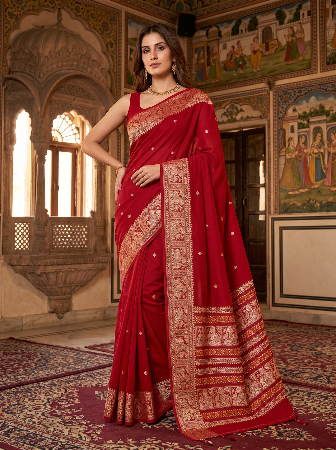 Ethereal Epics Cotton Baluchari Saree