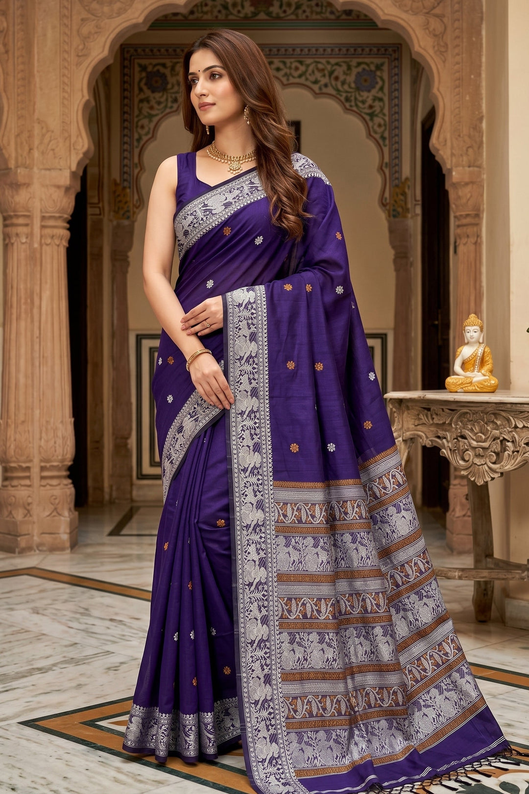 Ethereal Epics Cotton Baluchari Saree