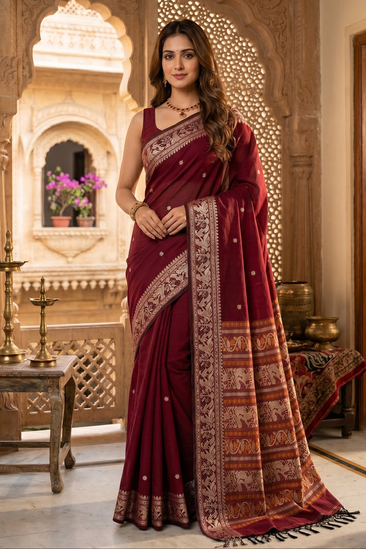Ethereal Epics Cotton Baluchari Saree