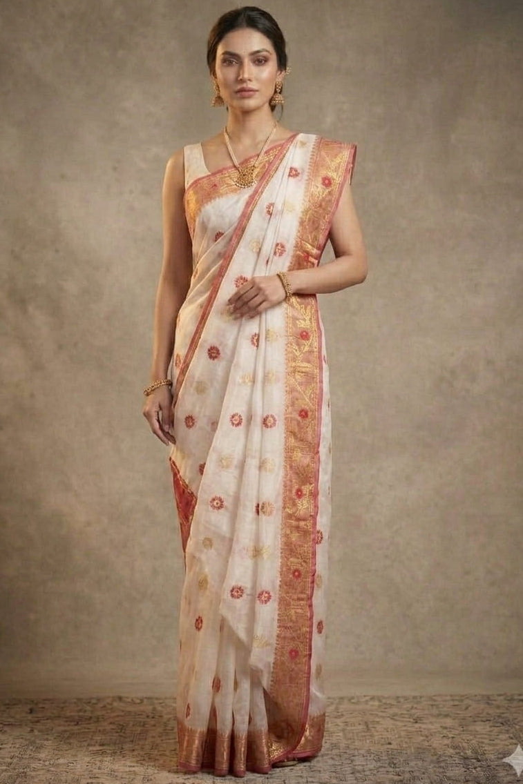 Suvarna Shobha Bengal Jamdani Saree