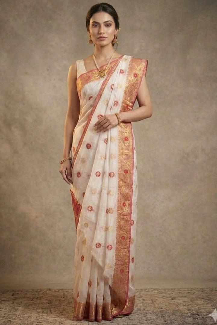 Suvarna Shobha Bengal Jamdani Saree