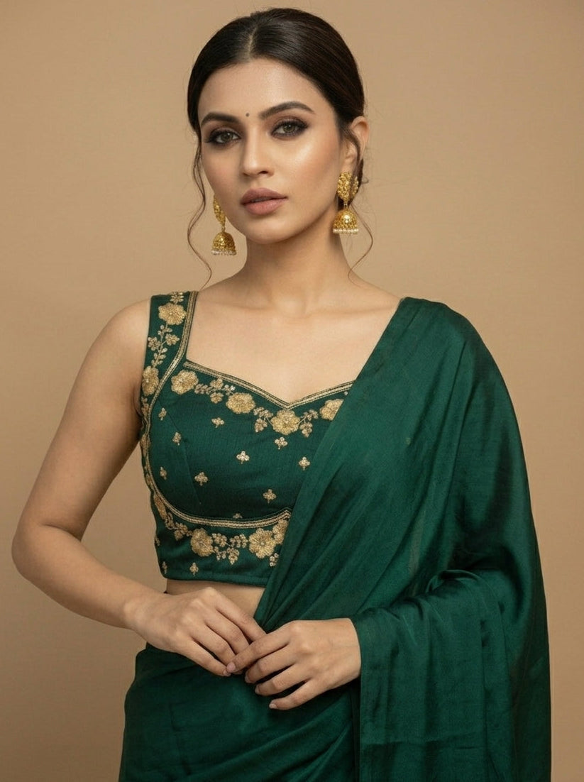 The Golden Forest Zari Embroidered Blouse