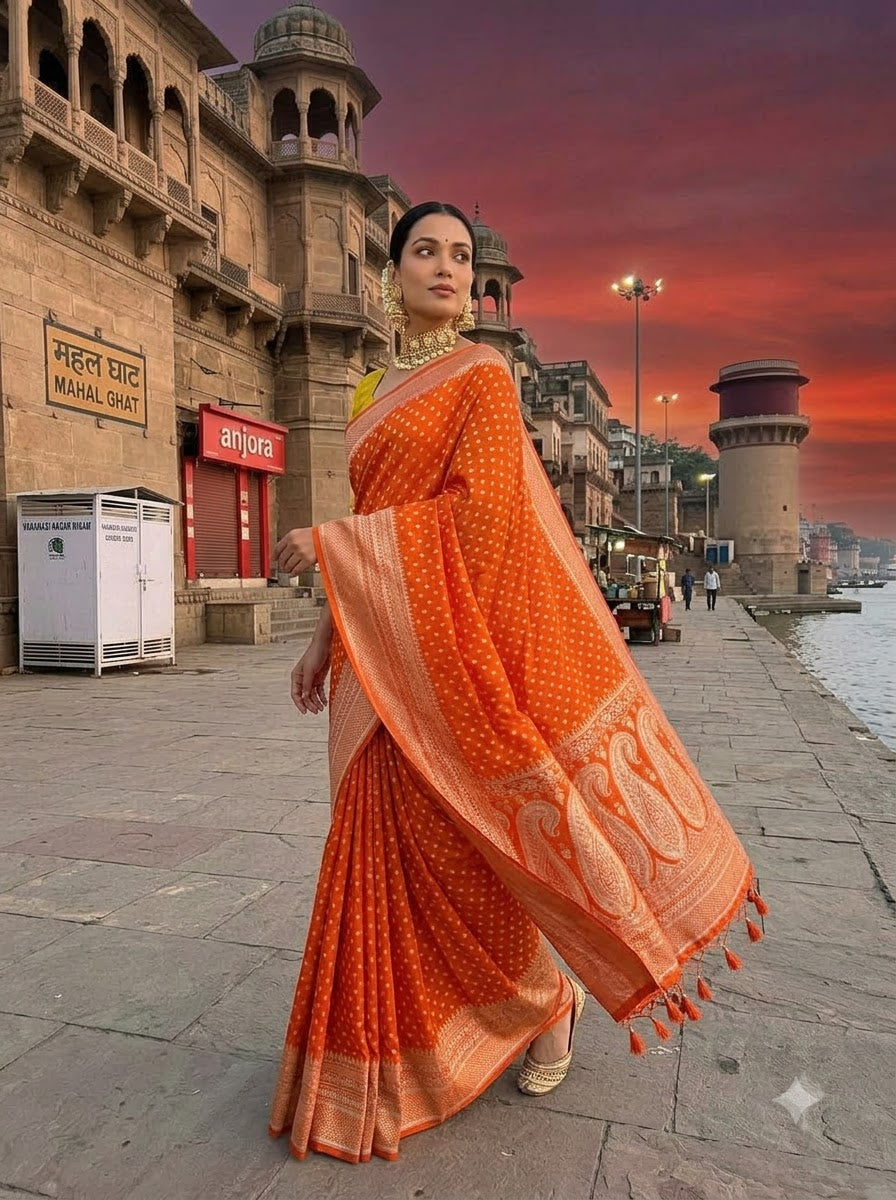 The Queen You Are Crepe Khaddi Silk Saree