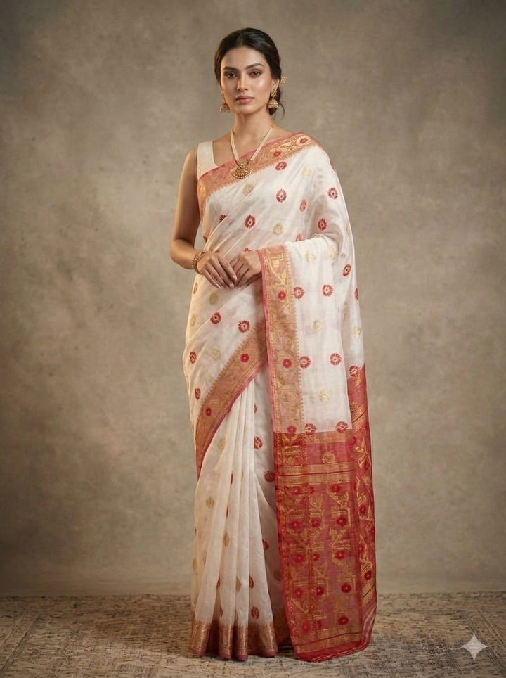 Suvarna Shobha Bengal Jamdani Saree