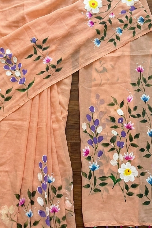 Wildflower Whisper Mul Cotton Saree
