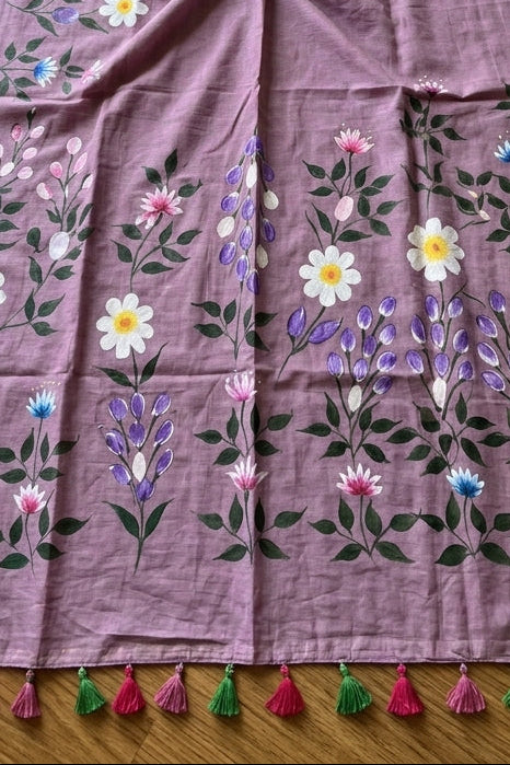 Wildflower Whisper Mul Cotton Saree
