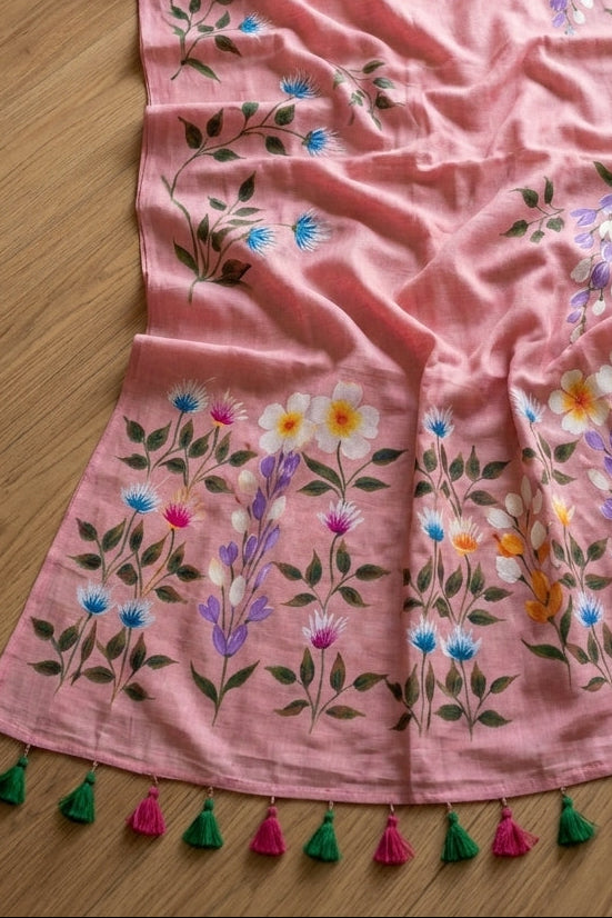 Wildflower Whisper Mul Cotton Saree