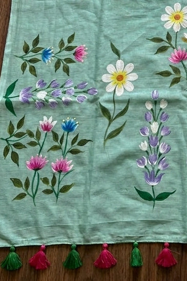 Wildflower Whisper Mul Cotton Saree