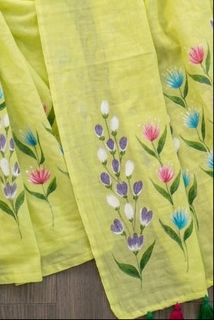 Wildflower Whisper Mul Cotton Saree