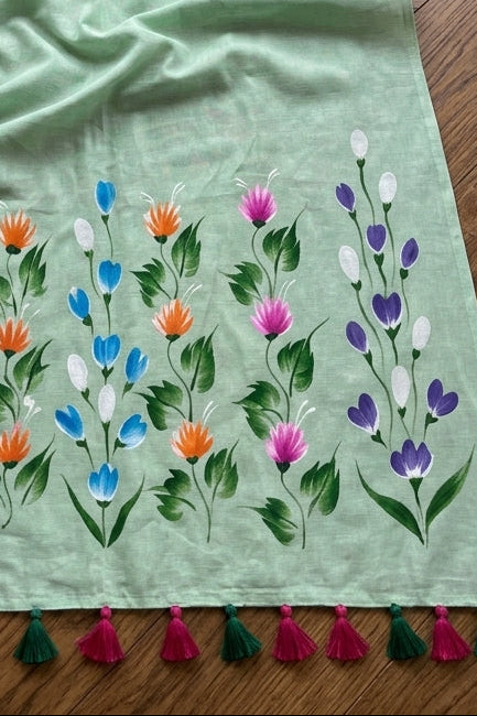 Wildflower Whisper Mul Cotton Saree