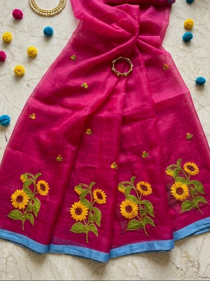 Sunflower Kiran Mul Cotton Saree