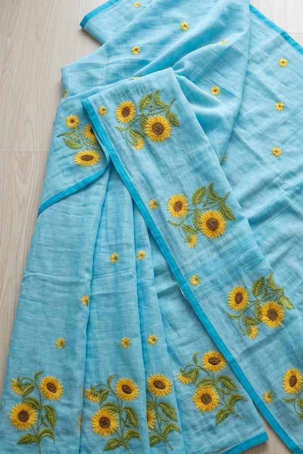 Sunflower Kiran Mul Cotton Saree