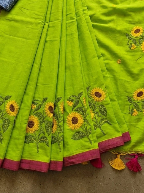 Sunflower Kiran Mul Cotton Saree