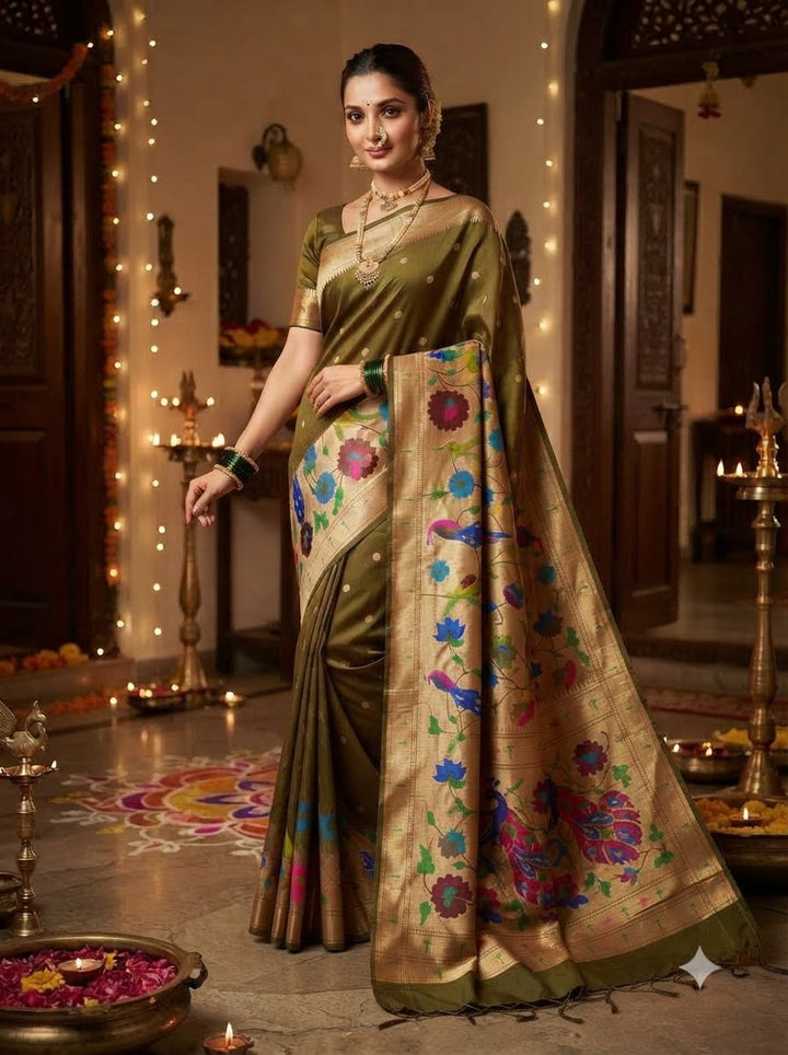 Shahi Kanjivaram Paithani Silk Saree