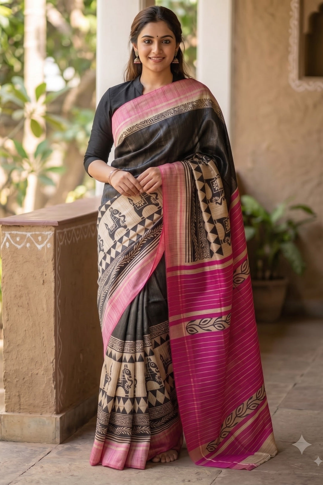 Aabhaangi Ghicha Tussar Silk Saree