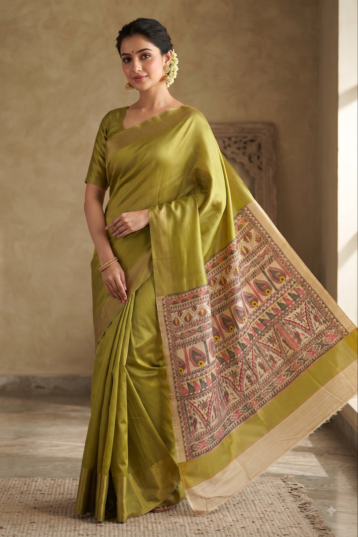Mithila Artistry Ghicha Tussar Silk Saree