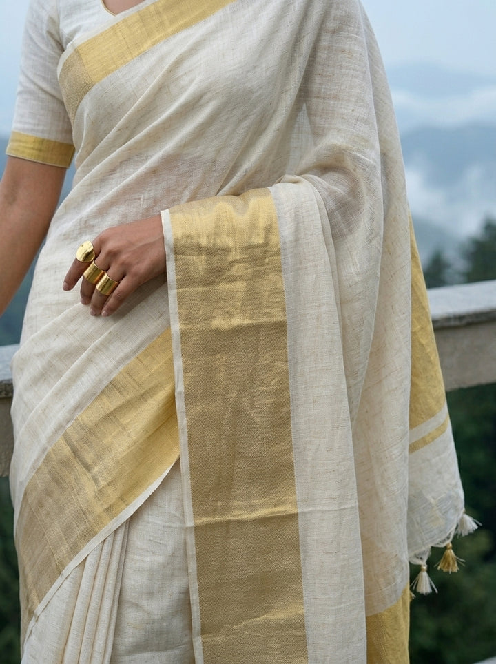 Pure Handwoven Linen Saree