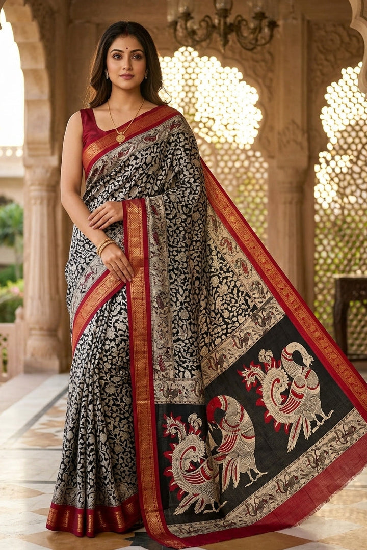 Dressed In Romance Mangalagiri Silk Saree