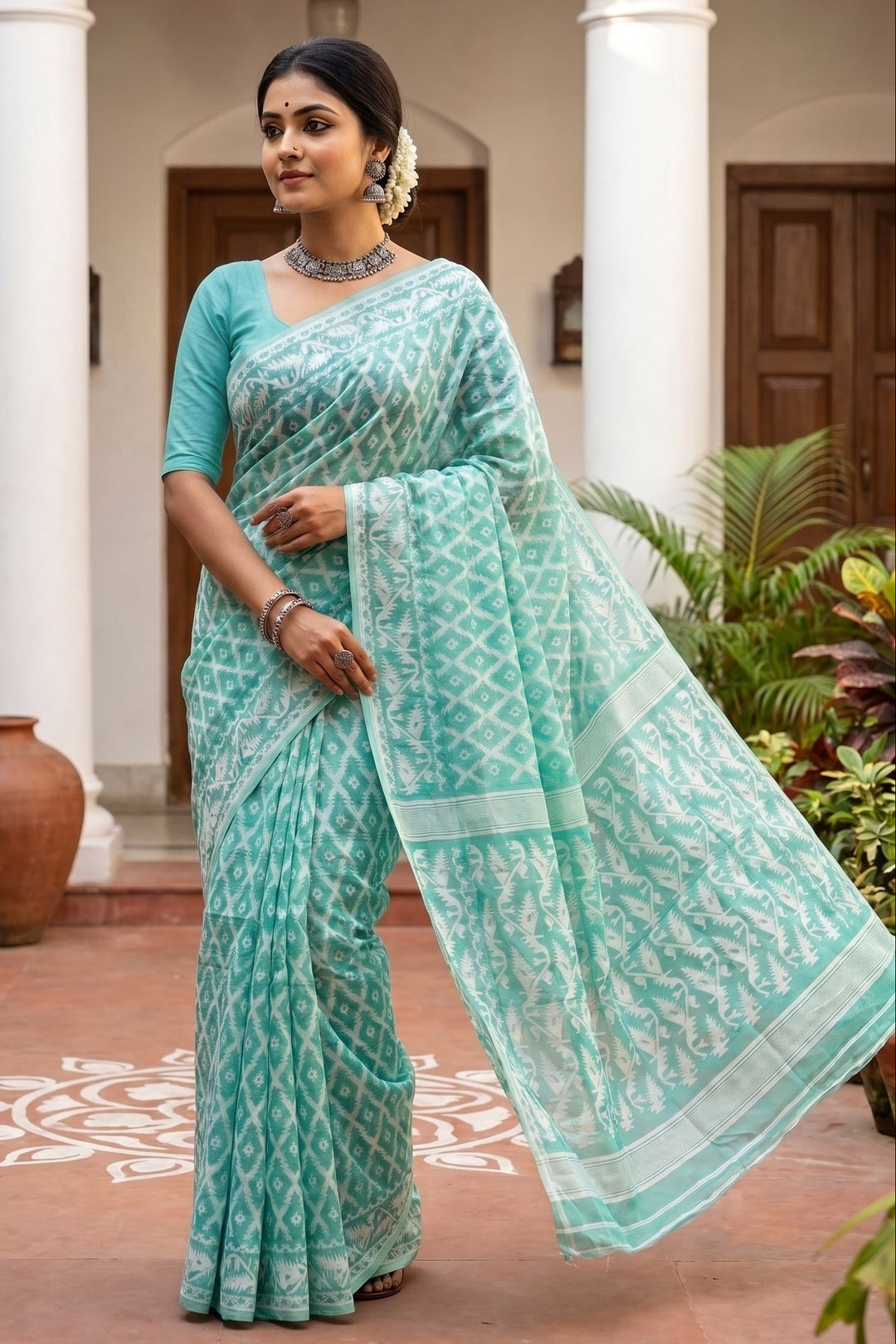 Neel Komol ( নীল কমল )Bengal Jamdani Saree