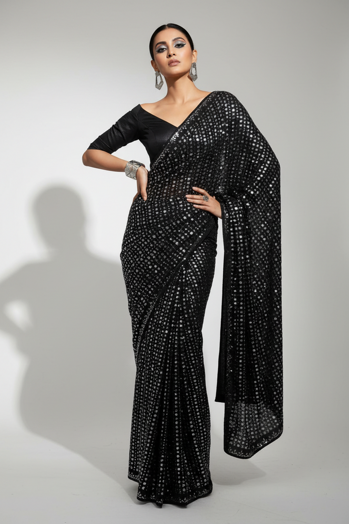 Stitch & Soul Georgette Silk Saree