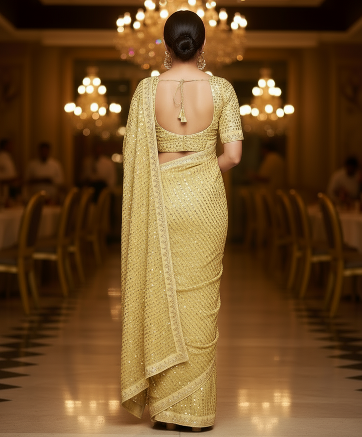 Bring On The Night Georgette Silk Saree