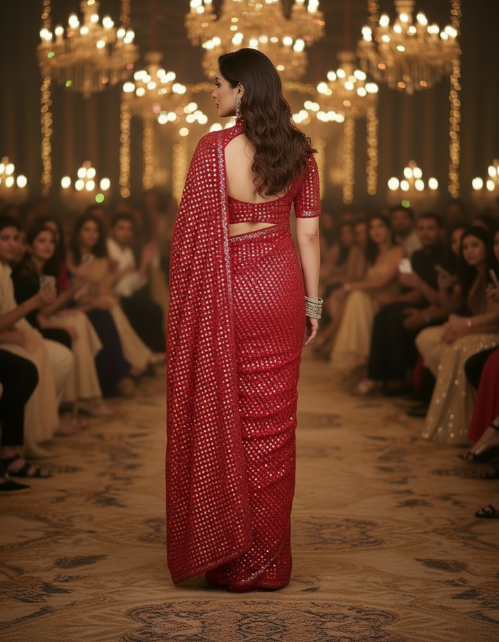 Bring On The Night Georgette Silk Saree