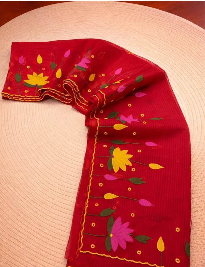 Padyo Pata Kota Applique Saree