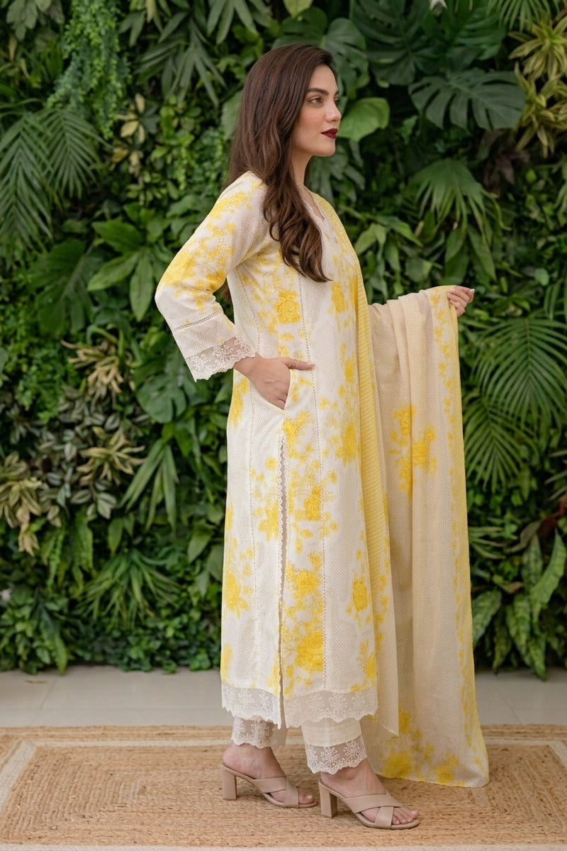 Daisy Dew Ensemble Cotton Kurti Set