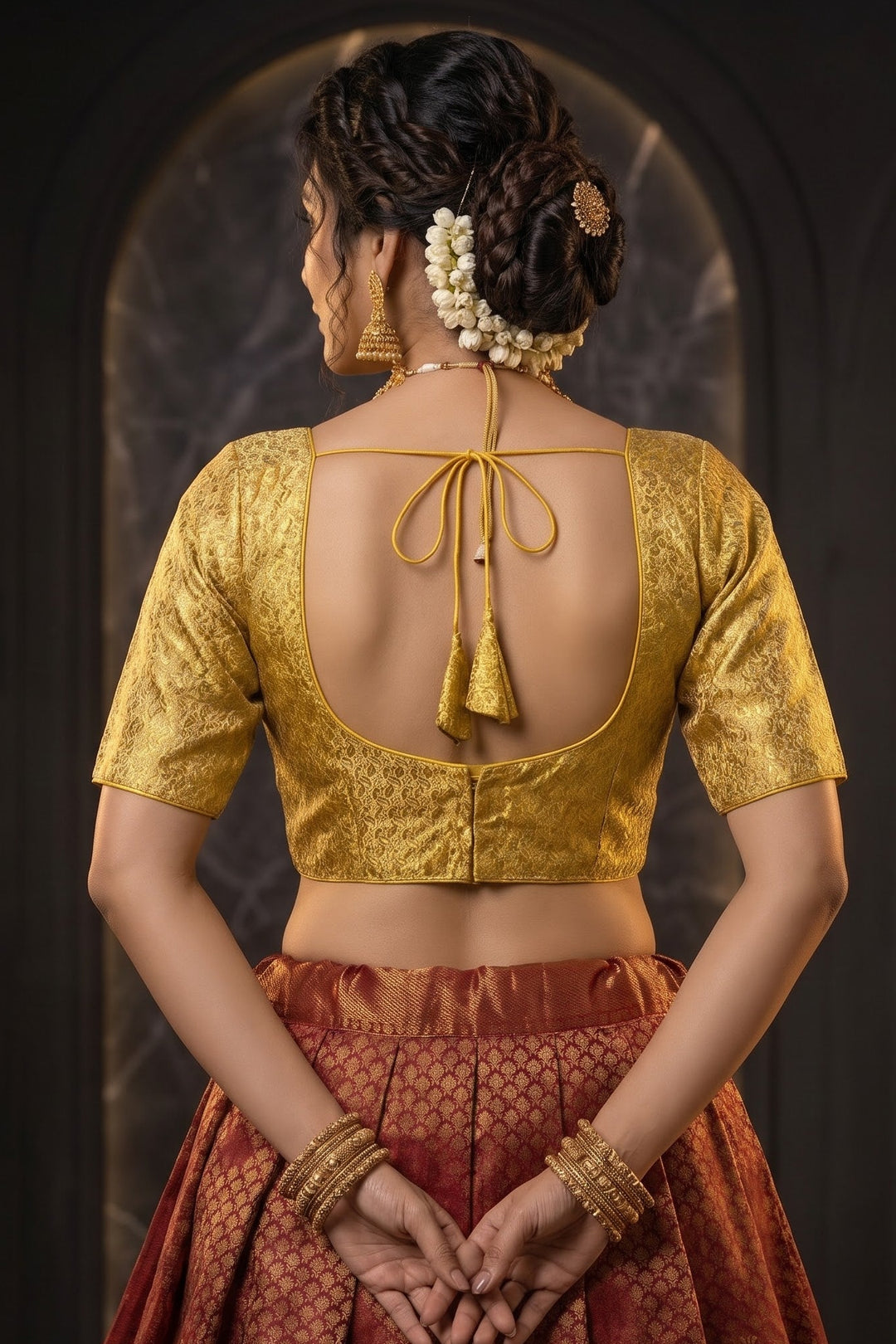 Golden Shine Brocade Blouse